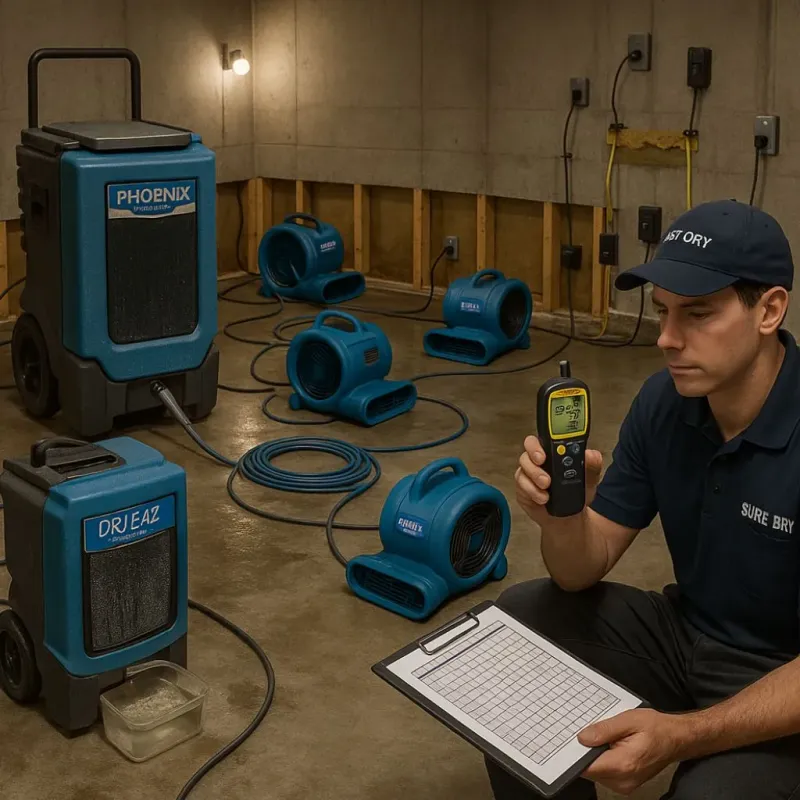 Structural Drying and Dehumidification process in Orange County, VA